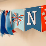 4th of July Highchair Banner Independence Day 1st Birthday Party