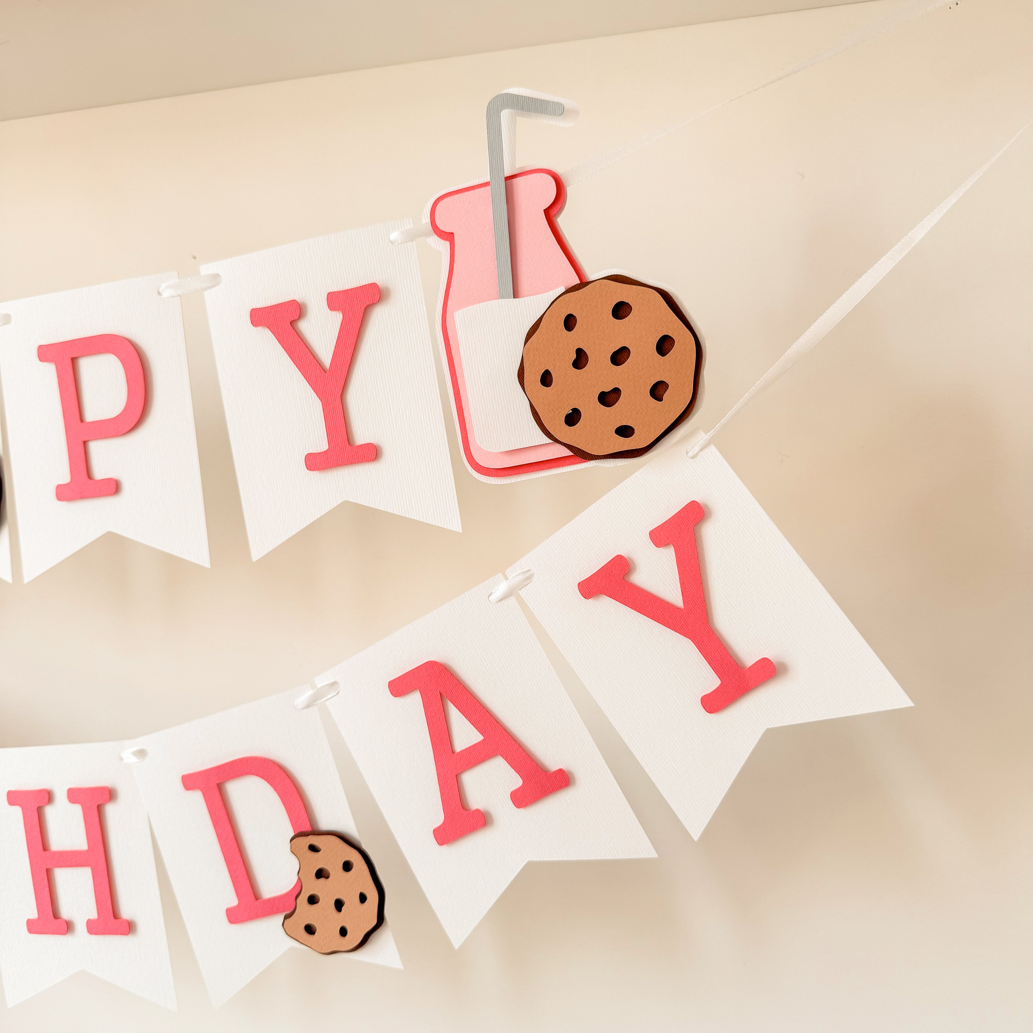 Milk Cookies First Birthday Banner Girl BirthdaycOne Cookies