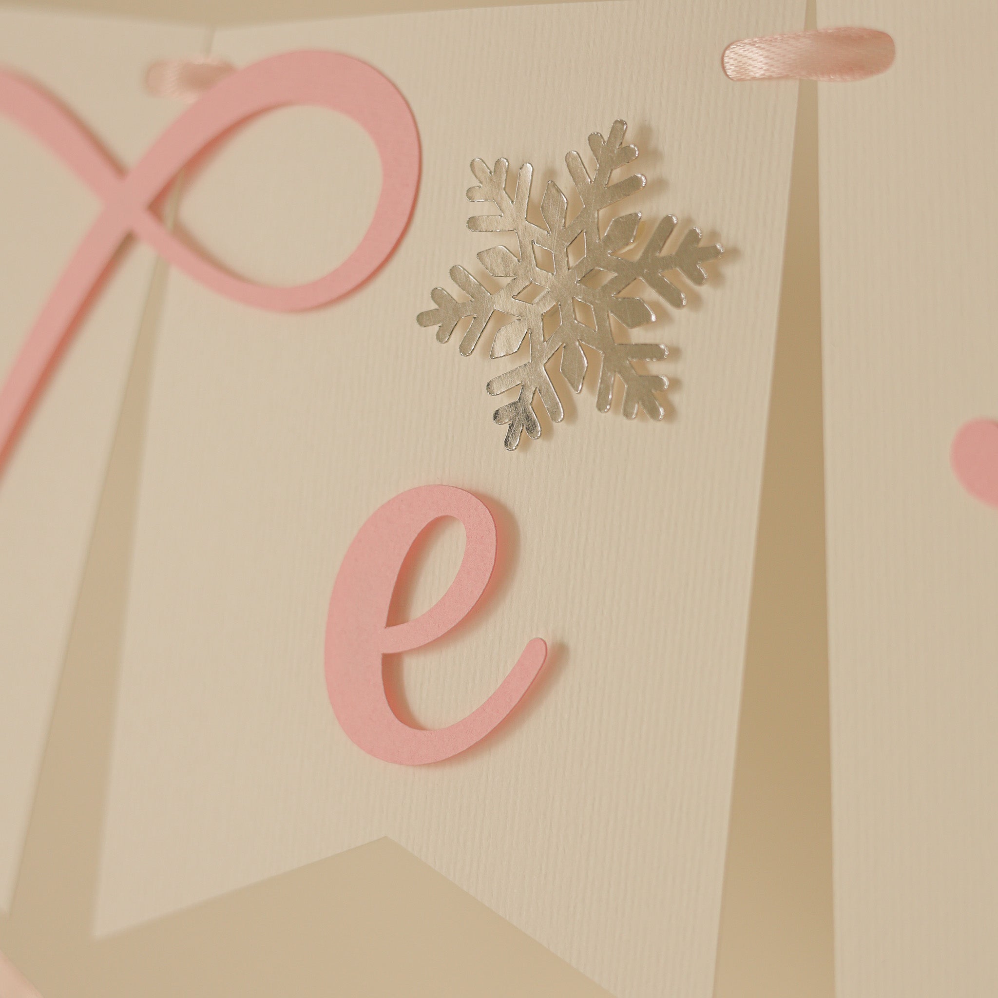 Pink Bow Baby It's Cold Outside Banner - Winter Christmas Baby Shower