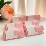 Pink Bow Place Cards Pink Blush Baby Shower Coquette Place Cards 