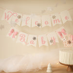 Pink Bow Baby It's Cold Outside Banner - Winter Christmas Baby Shower