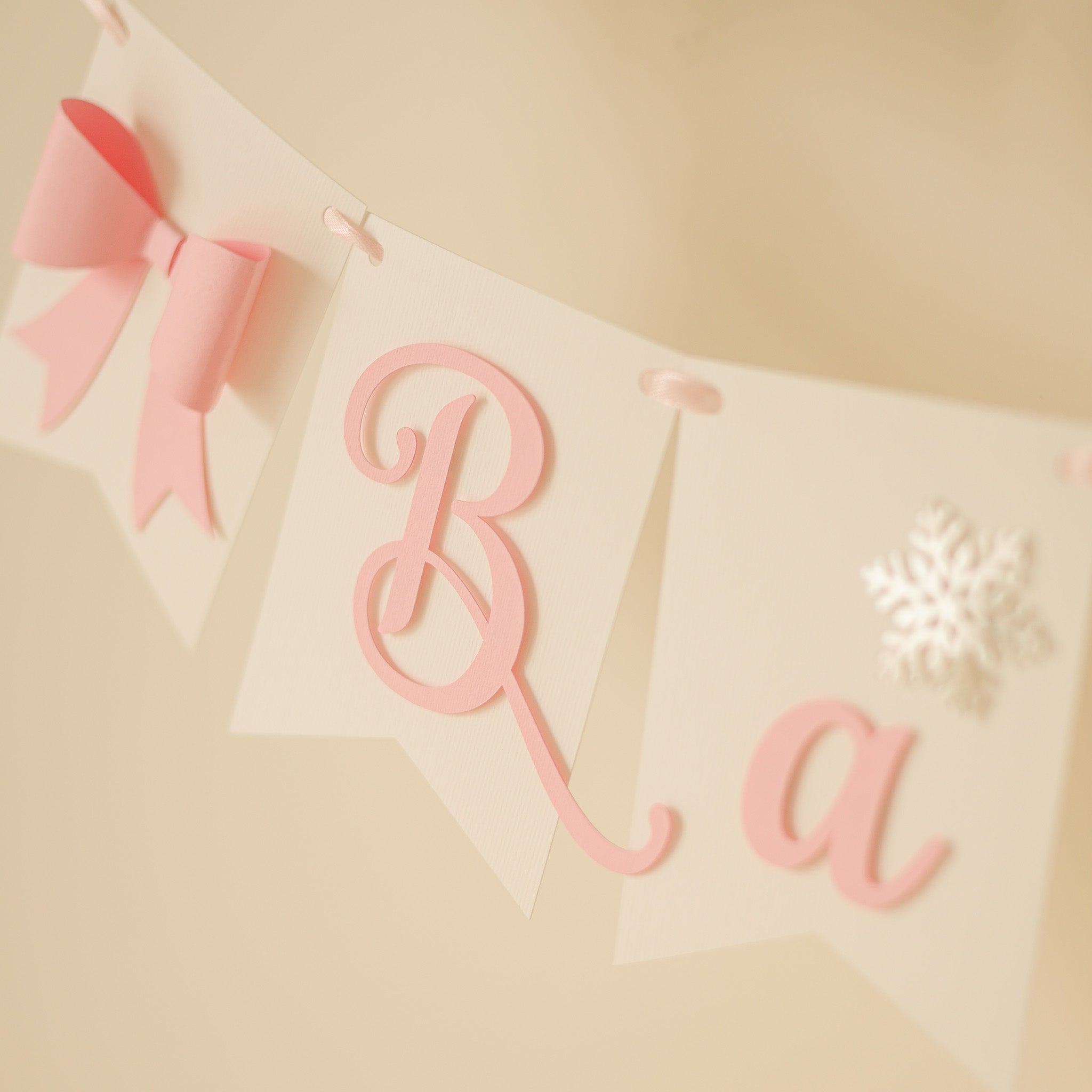 Pink Bow Baby It's Cold Outside Banner - Winter Christmas Baby Shower