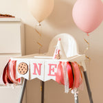 Milk Cookies Highchair Banner Girl : Sweet Celebration Setup!