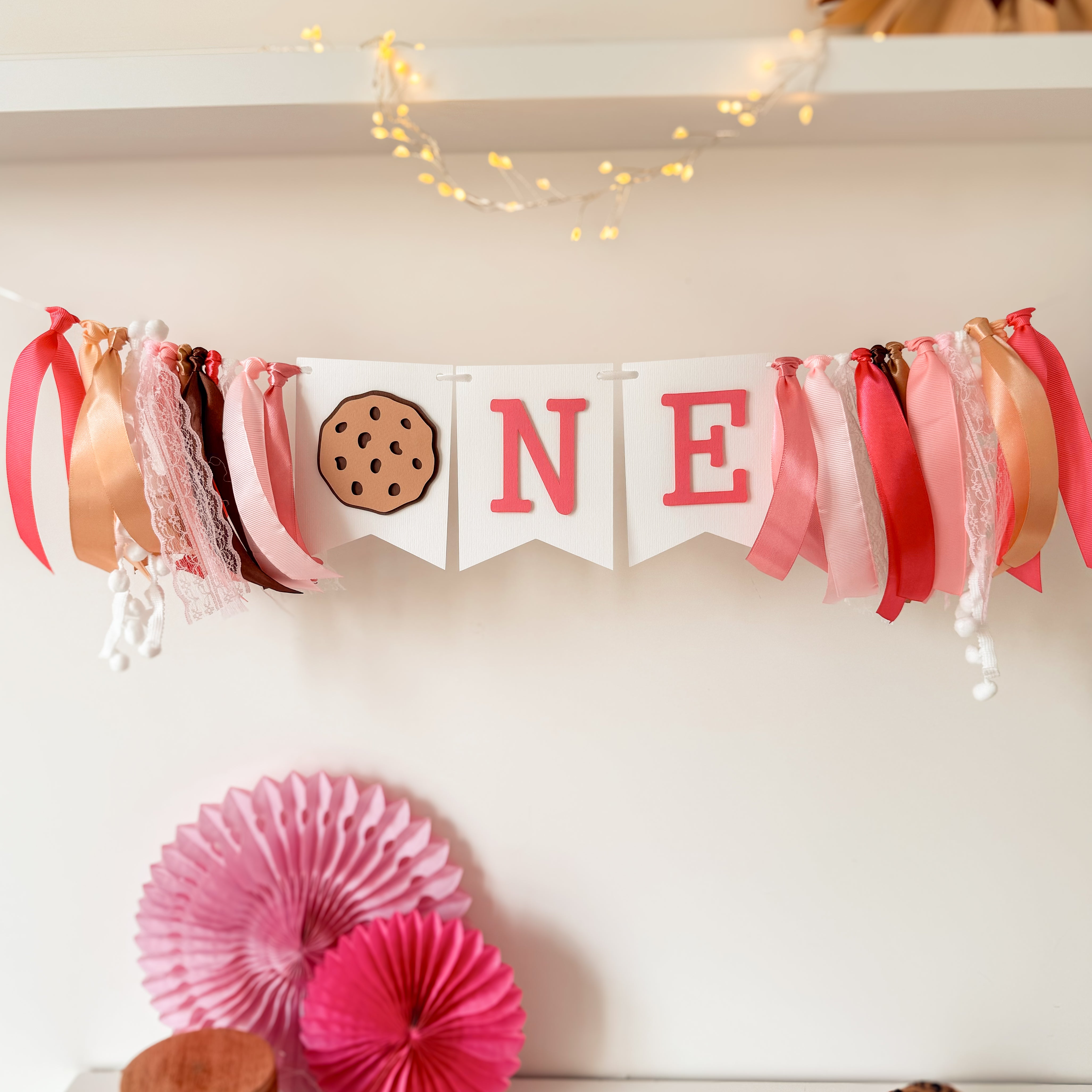 Milk Cookies Highchair Banner Girl : Sweet Celebration Setup!
