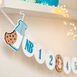 Milk Cookies Photo Banner 12 month Milk Photo Banner Milk & Cookies theme Boy First Birthday One Cookies