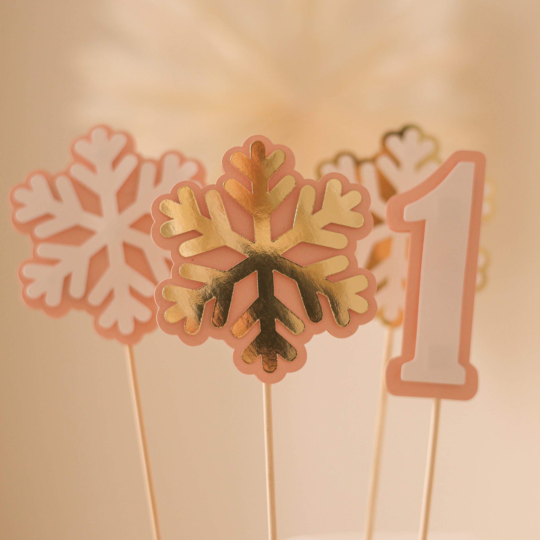 Winter Onederland 1st Birthday Snowflake Centerpiece Set (4 Pcs)