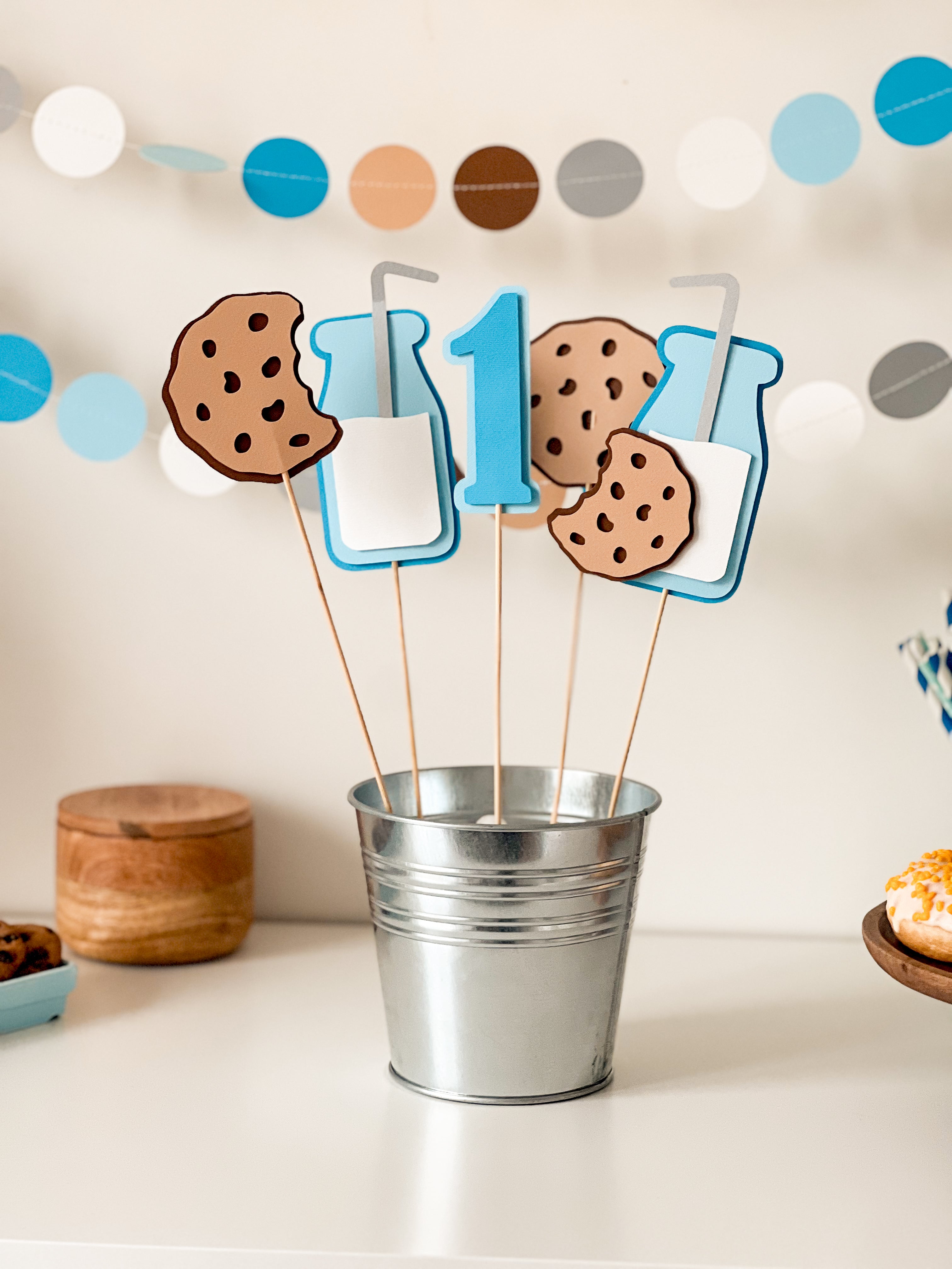 Milk Cookies Centerpieces Milk&Cookies 1st Birthday Decorations