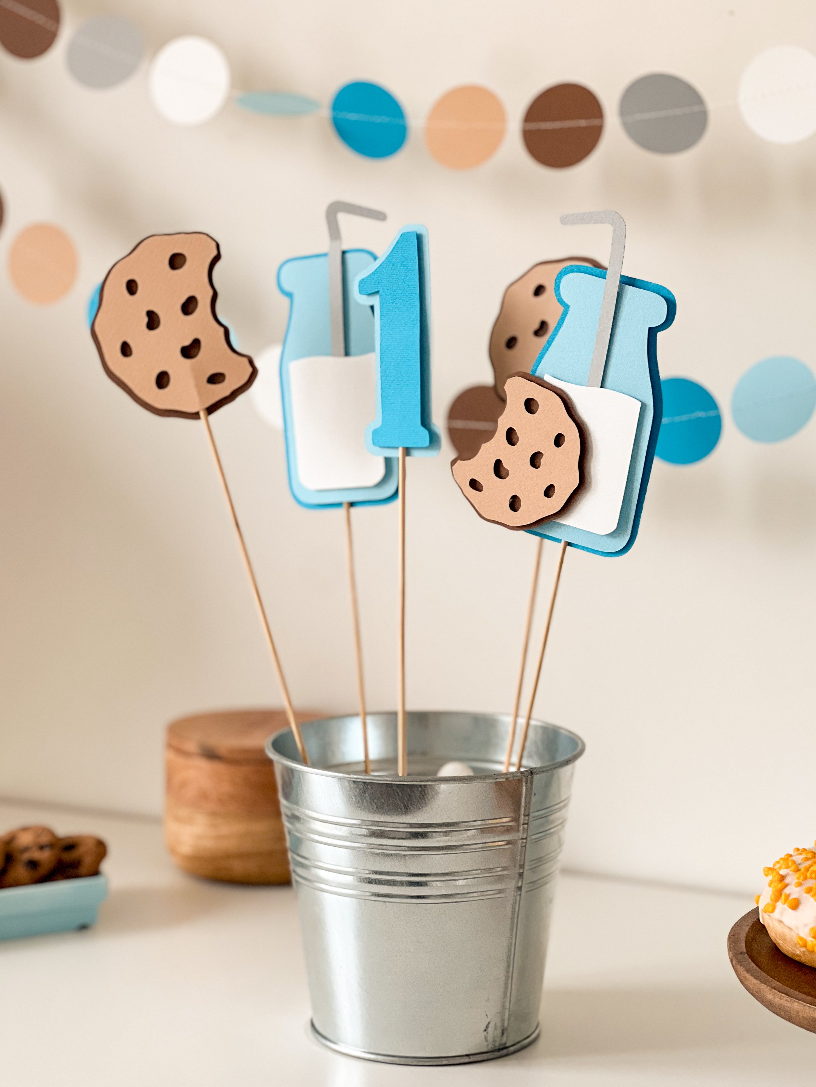 Milk Cookies Centerpieces Milk&Cookies 1st Birthday Decorations