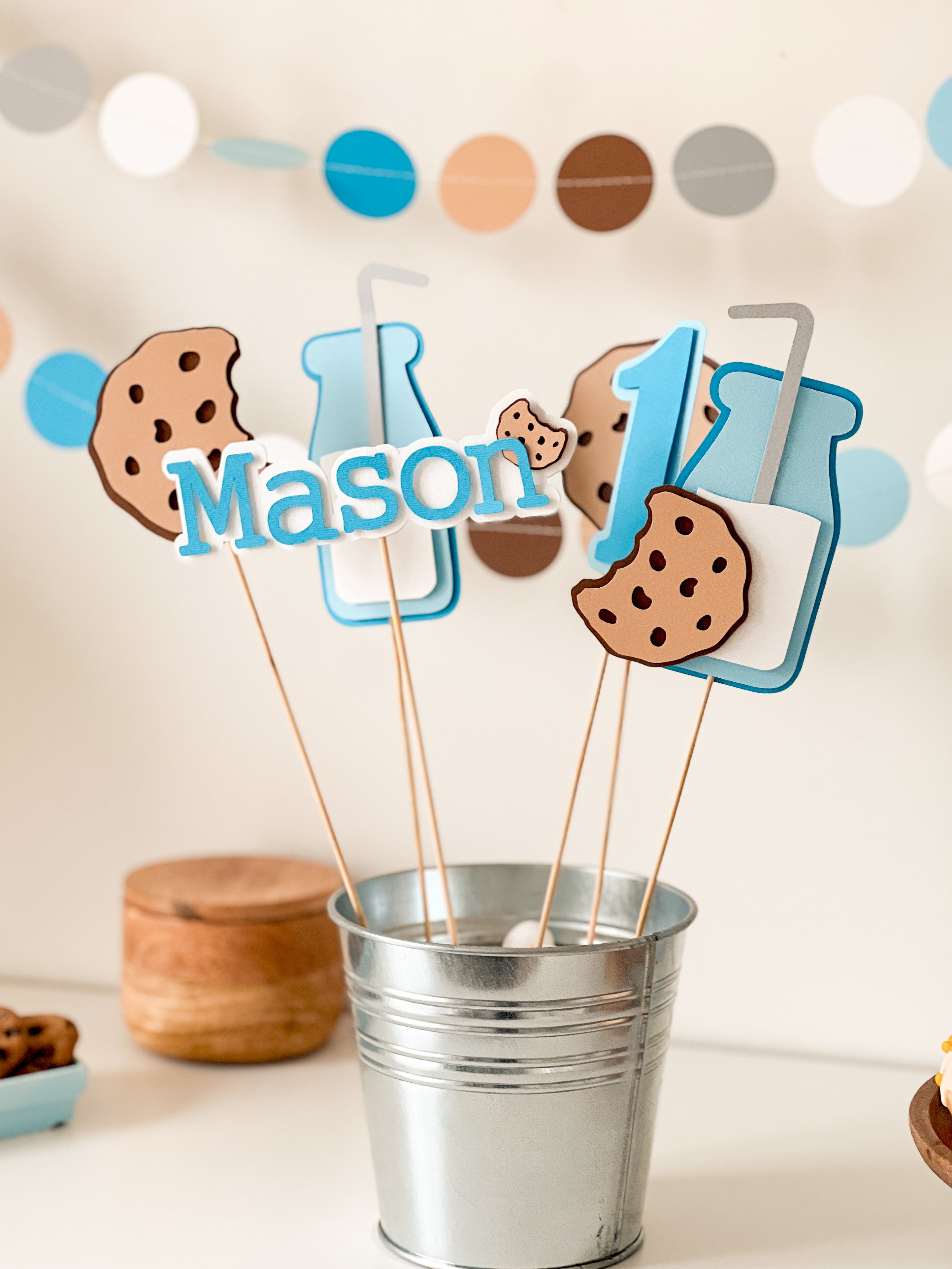 Milk Cookies Centerpieces Milk&Cookies 1st Birthday Decorations