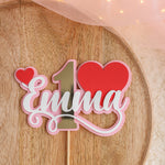 Sweetheart 1st Birthday Cake Topper |- Valentine's Cake Smash Prop