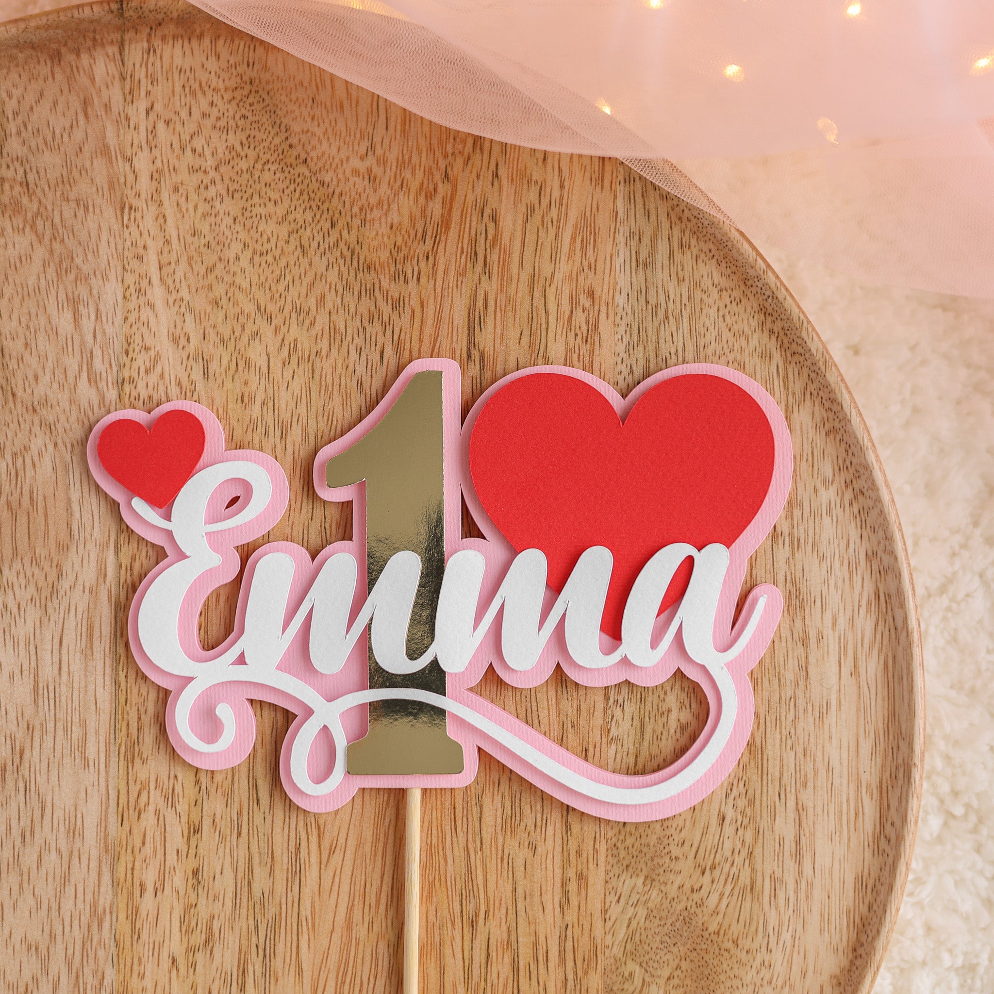 Sweetheart 1st Birthday Cake Topper |- Valentine's Cake Smash Prop