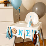 Milk Cookies Highchair Banner: Sweet Celebration Setup!