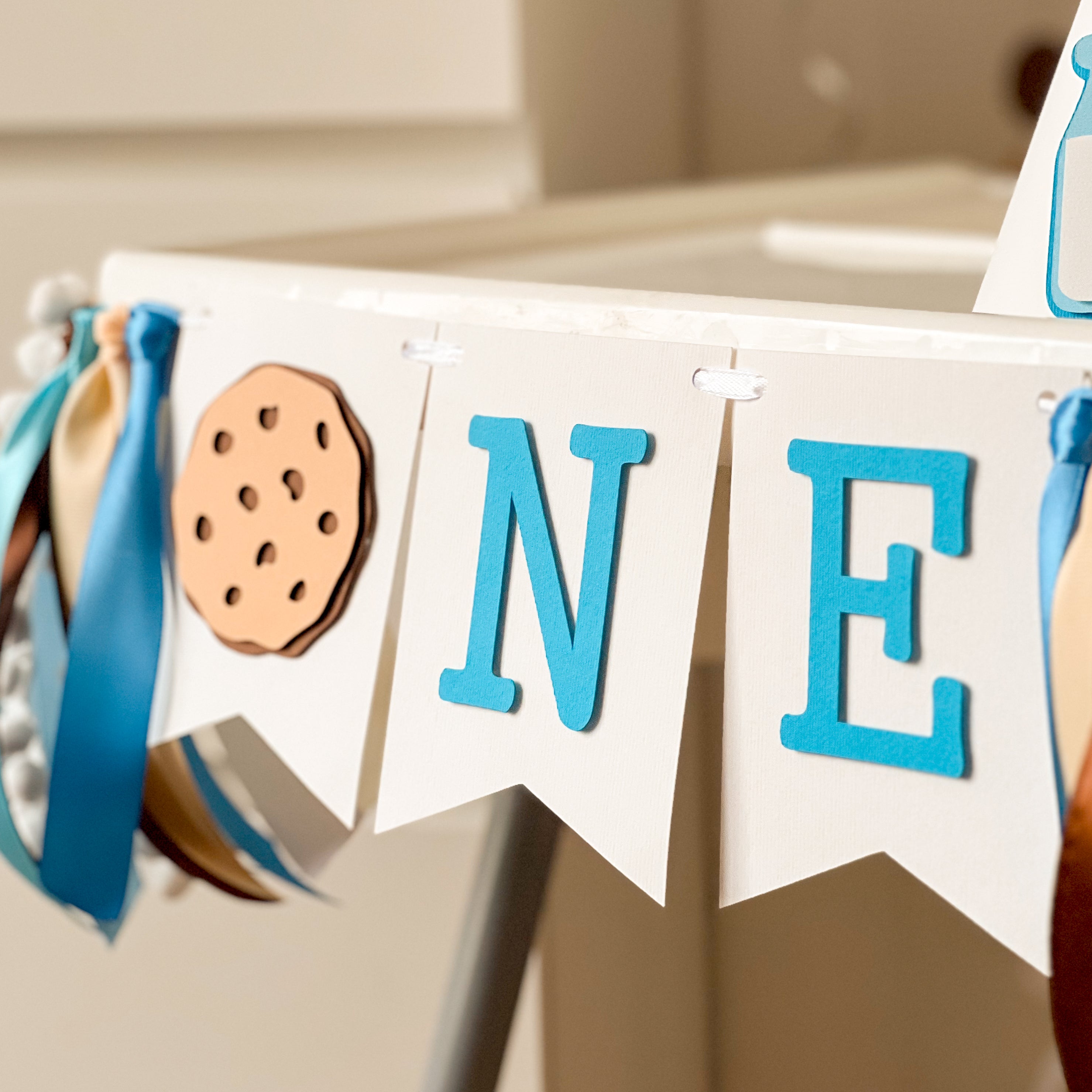 Milk Cookies Highchair Banner: Sweet Celebration Setup!