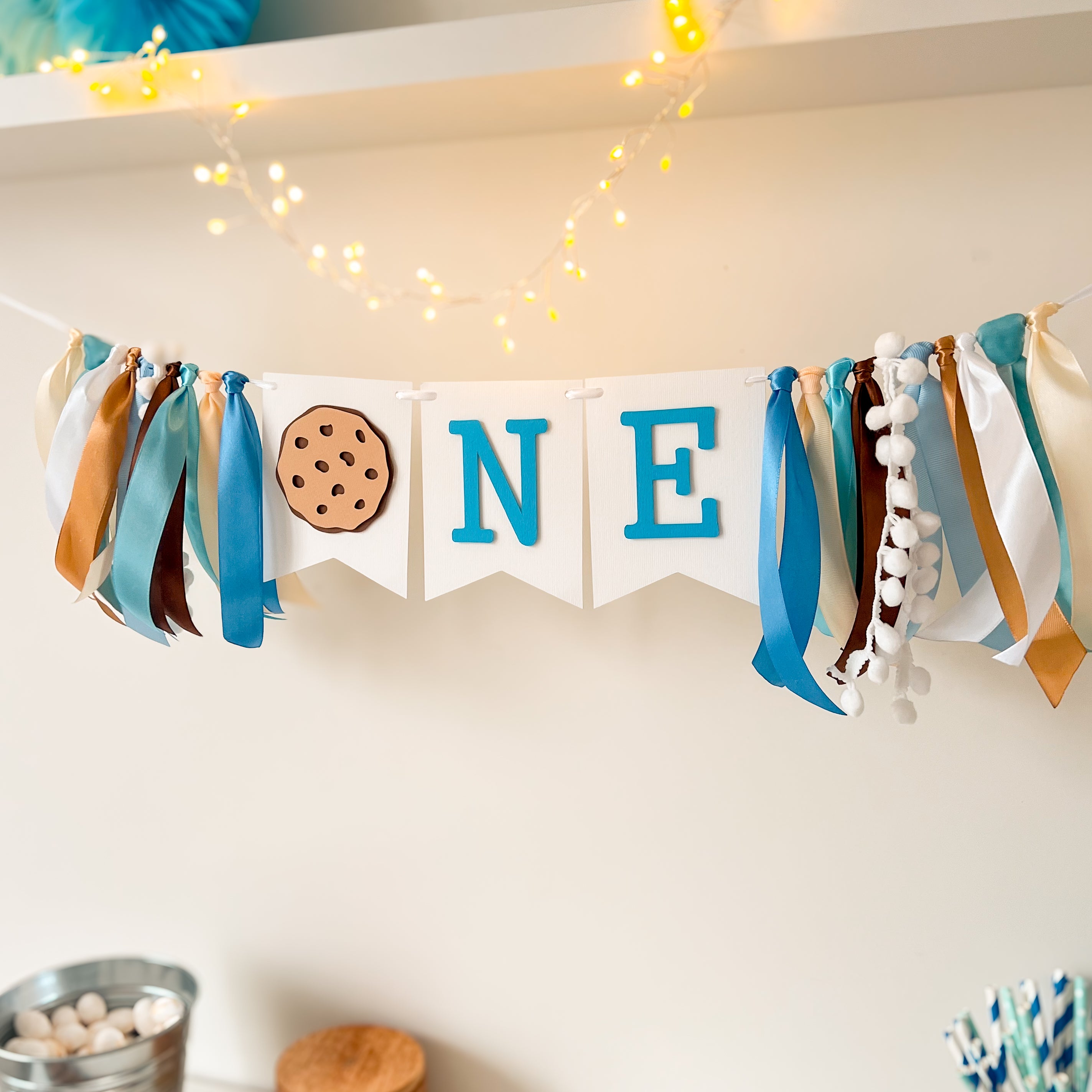 Milk Cookies Highchair Banner: Sweet Celebration Setup!