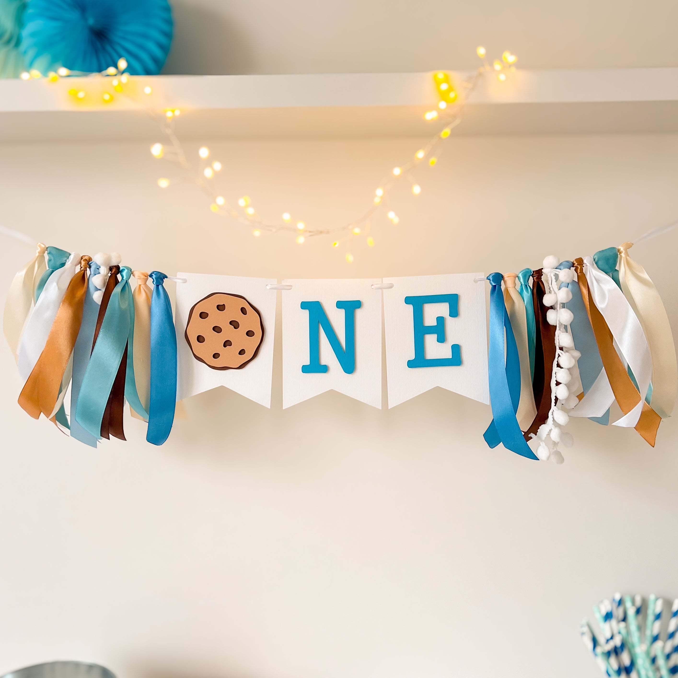 Milk Cookies Highchair Banner: Sweet Celebration Setup!