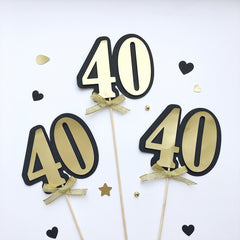 Black Gold Big toppers Black Age Toppers Black Gold Birthday Toppers Personalise Toppers Minimalist Centrepieces 