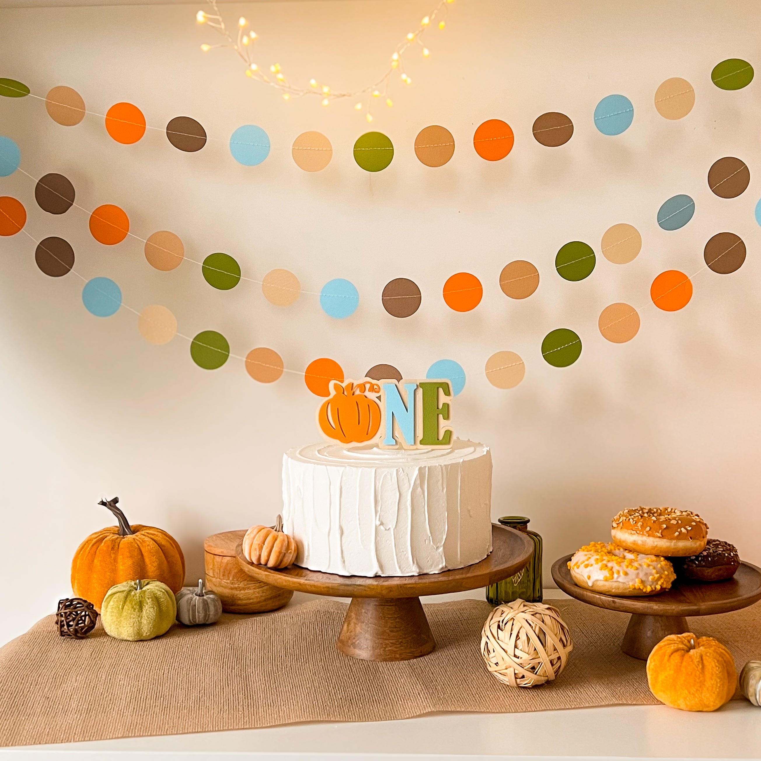 Boy Pumpkin Cake Topper Our Little Pumpkin is Turning One Decorations