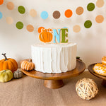 Boy Pumpkin Cake Topper Our Little Pumpkin is Turning One Decorations