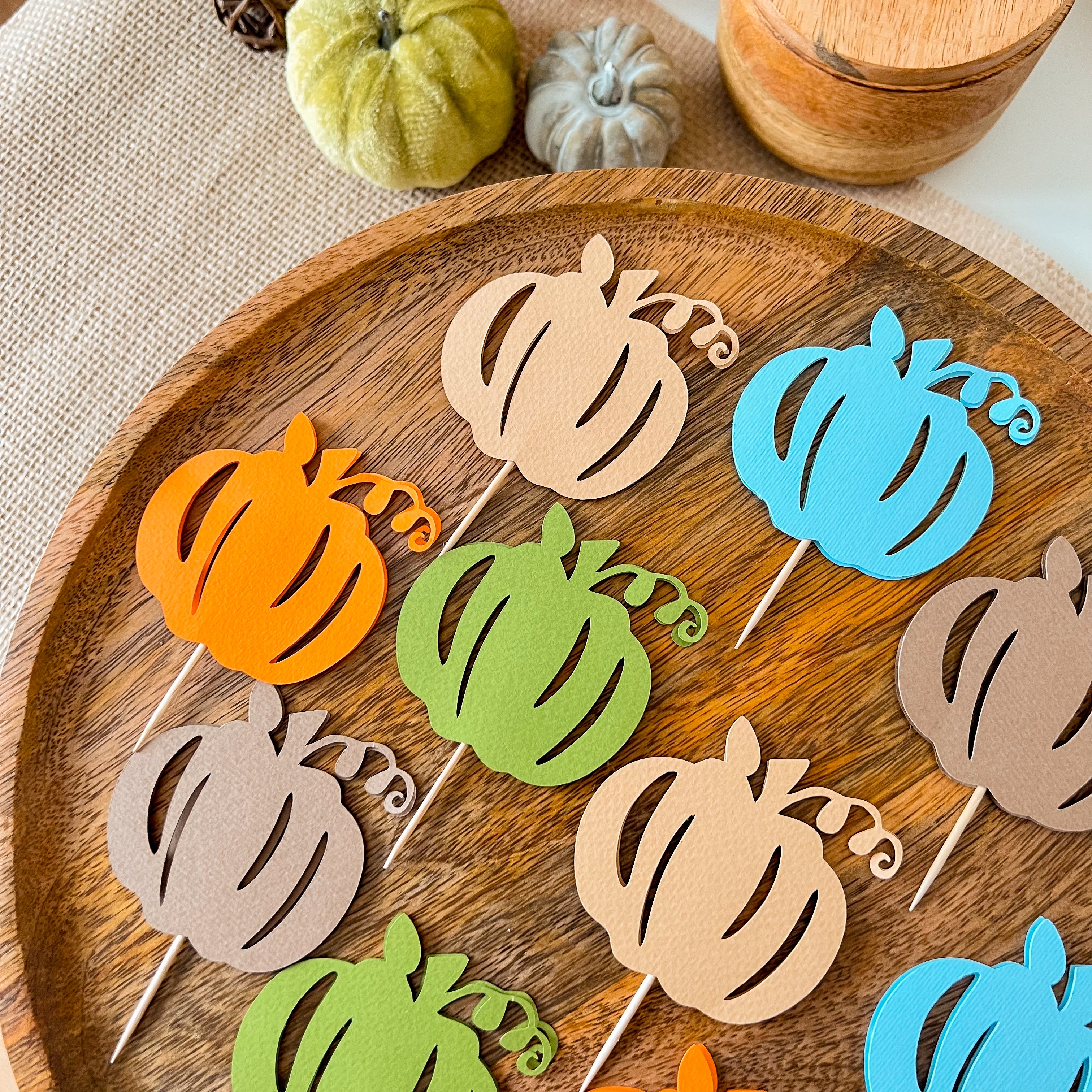 Autumn Boy Pumpkin Cupcake Toppers Fall Pumpkin Shower Pumpkin Theme