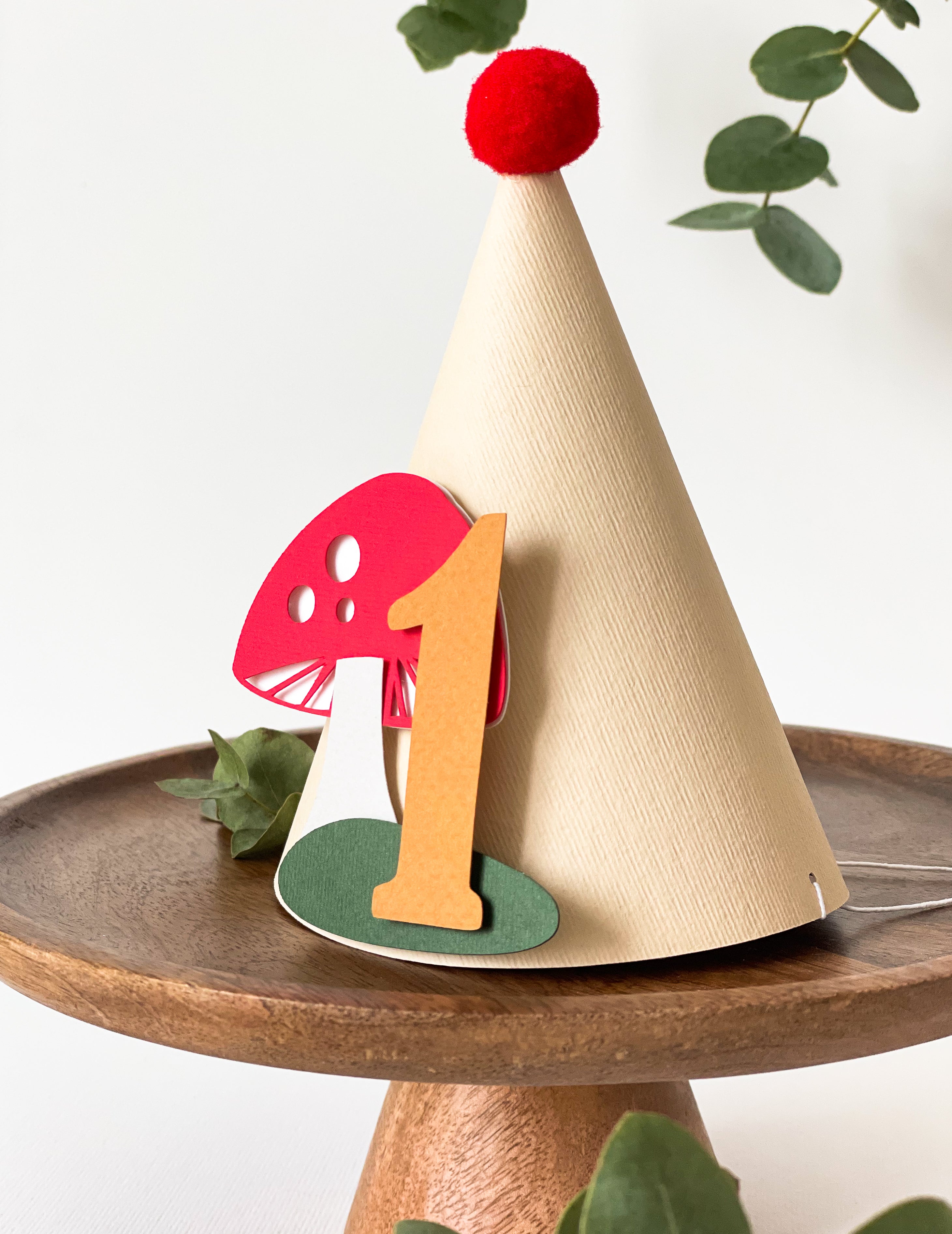 Mushroom Birthday Party Hat Red Toadstool Party Decorations Fairy First Birthday Cake Smash Outfit Fungi First Birthday Decorations