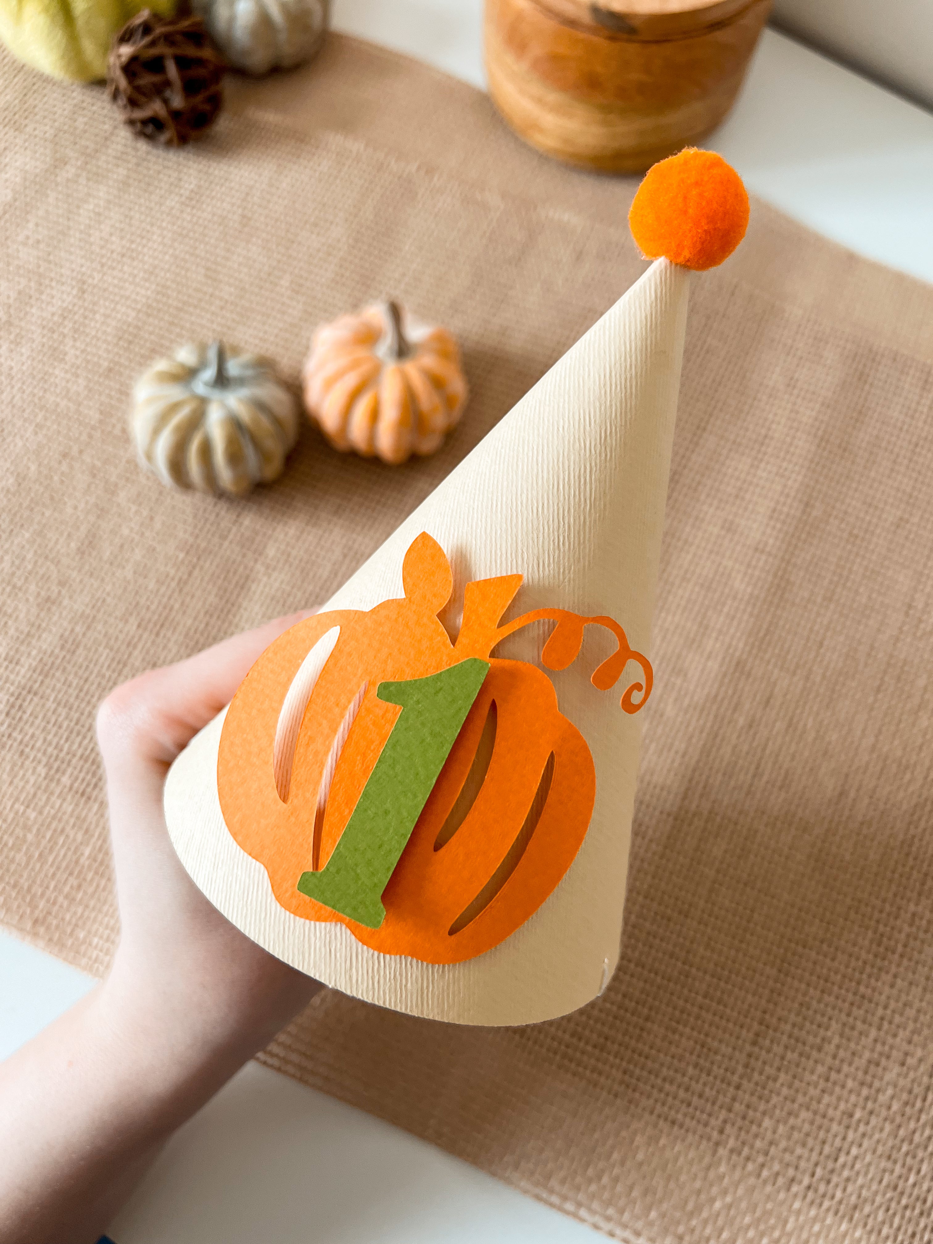 Boy Pumpkin One Party Hat Fall Baby Boy 1st Birthday