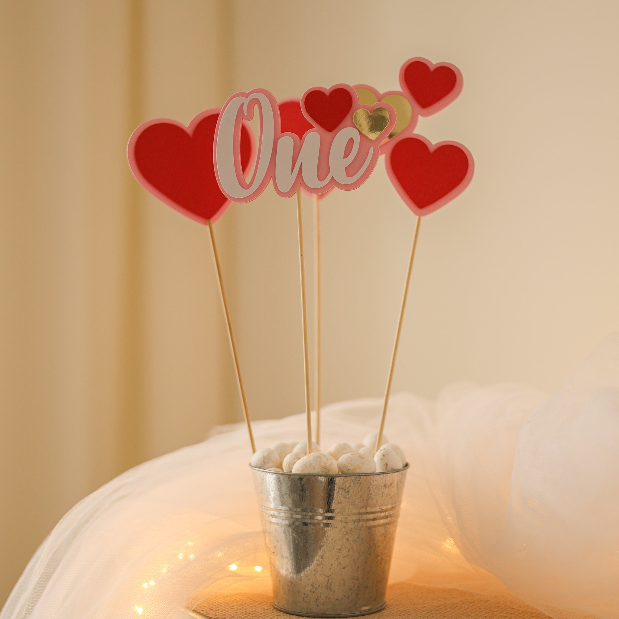 Sweetheart Centerpieces, Valentines Day Party Decor, 4pcs