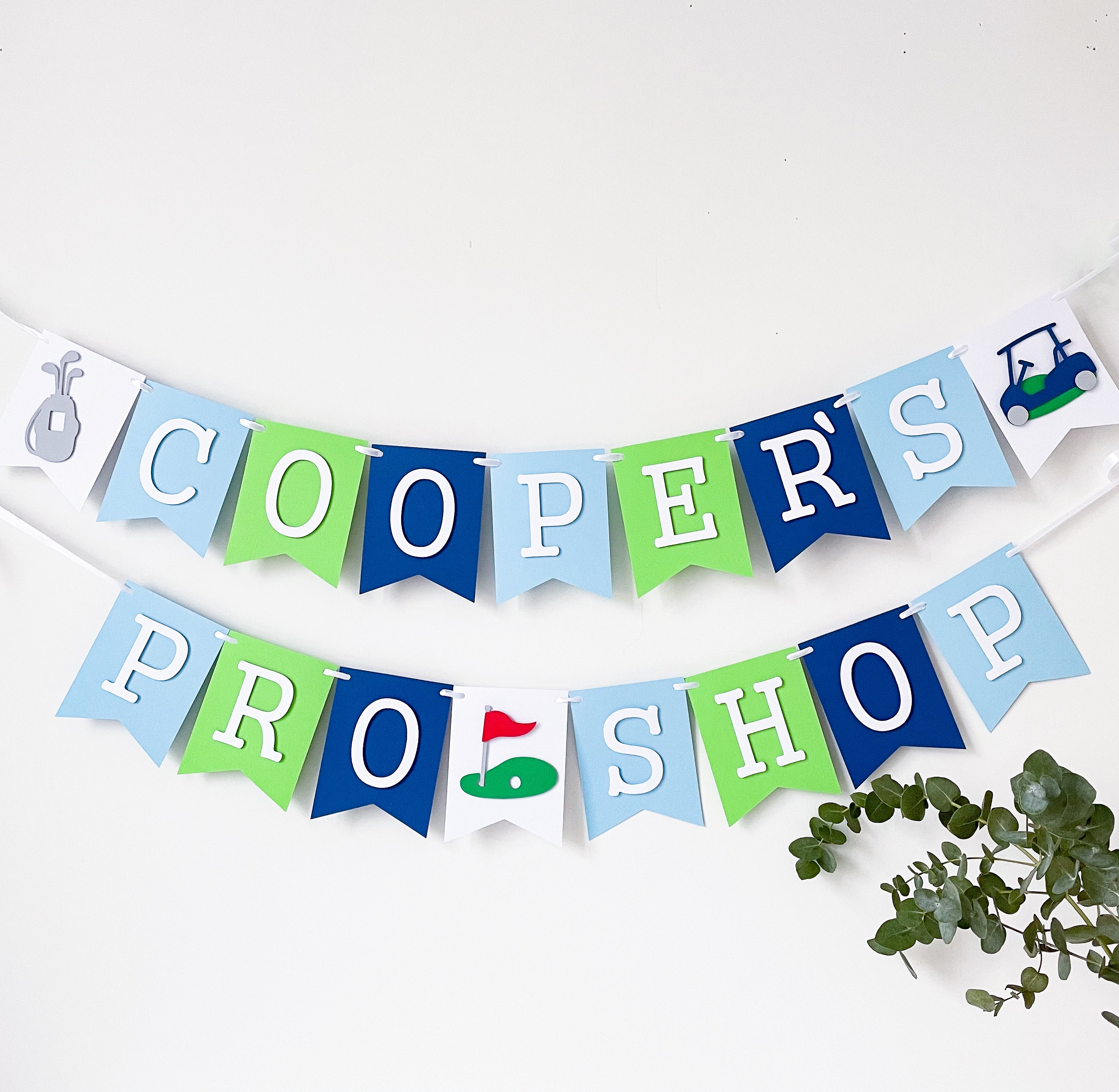 Personalized Golf 1st Birthday Banner for Boy, Let's Par-Tee, Hole in One