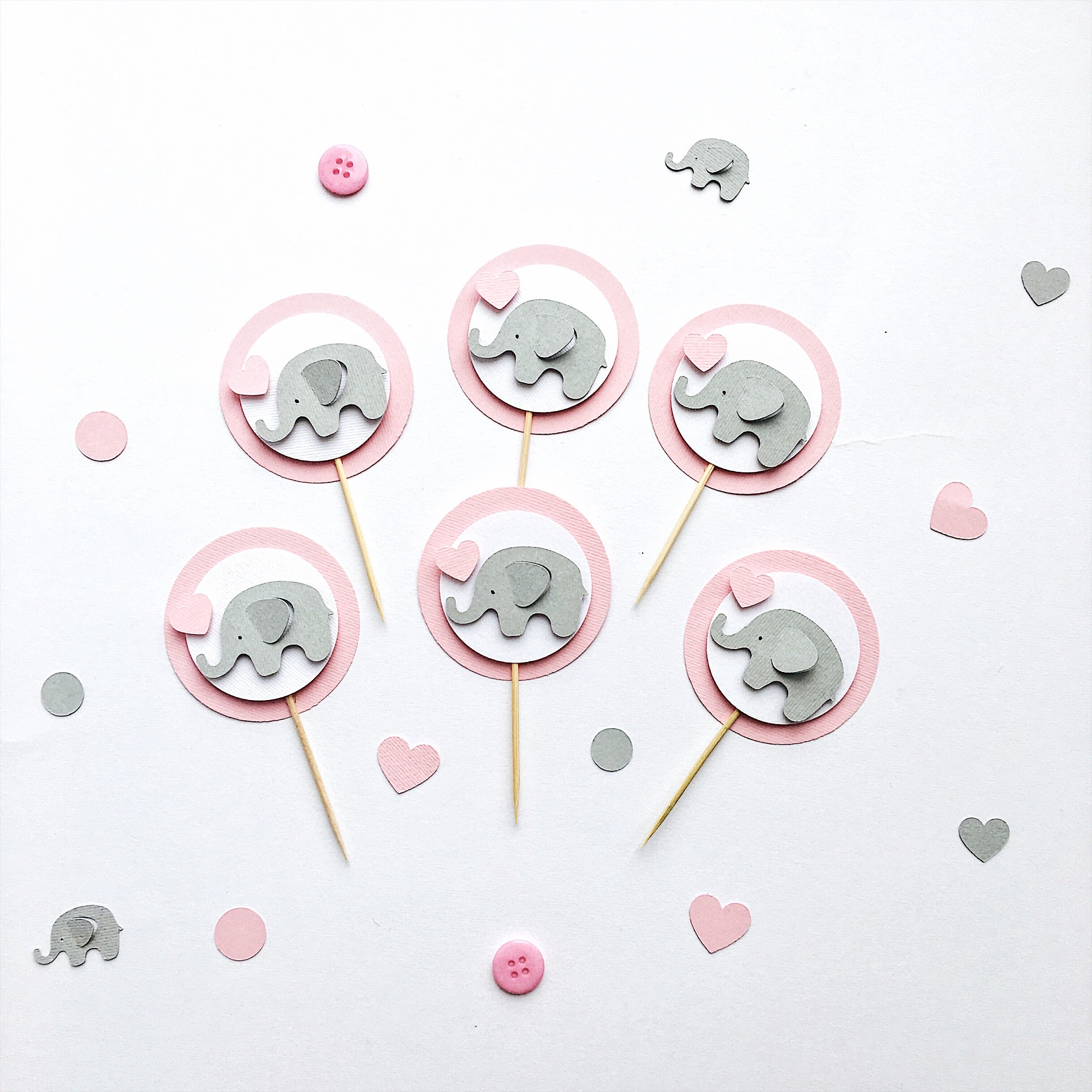 Elephant Cupcake Toppers Elephant 1st Birthday Decorations Elephant Baby Shower Party