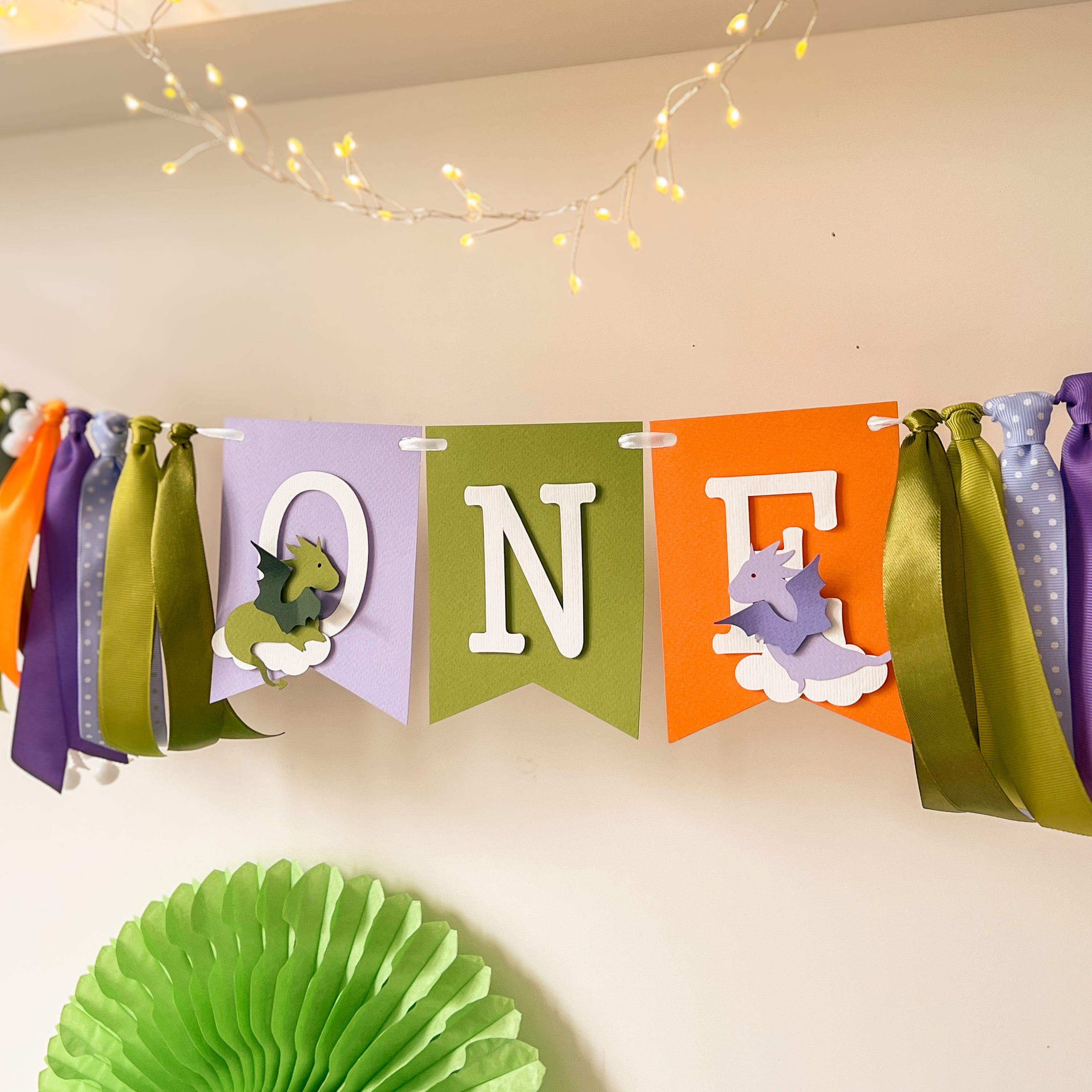 Dragon Highcahir Banner Mythical Creatures Fairy Tale Baby Shower