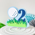 Golf TWO Cake Topper - Golf 2nd Birthday Party Decoration