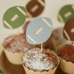 Football Cupcake Toppers, 1st Year Down Birthday, A Little All Star is on the Way