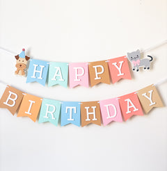 Dog&Cat First Birthday Banner Pets Theme Party Decorations Pets 1st Birthday