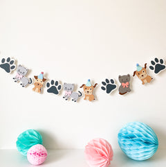 Dog and Cat Birthday Decorations Puppy Kitten Garland Pet Adoption Party Let's Pawty Puppies and Kitties Birthday Puppy Themed Adopt a Puppy