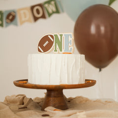 First Year Down Cake Topper, Football 1st Birthday, Custom Name