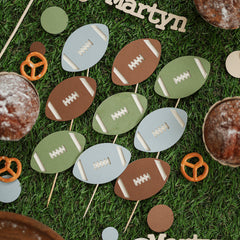 Football Cupcake Toppers, 1st Year Down Birthday, A Little All Star is on the Way