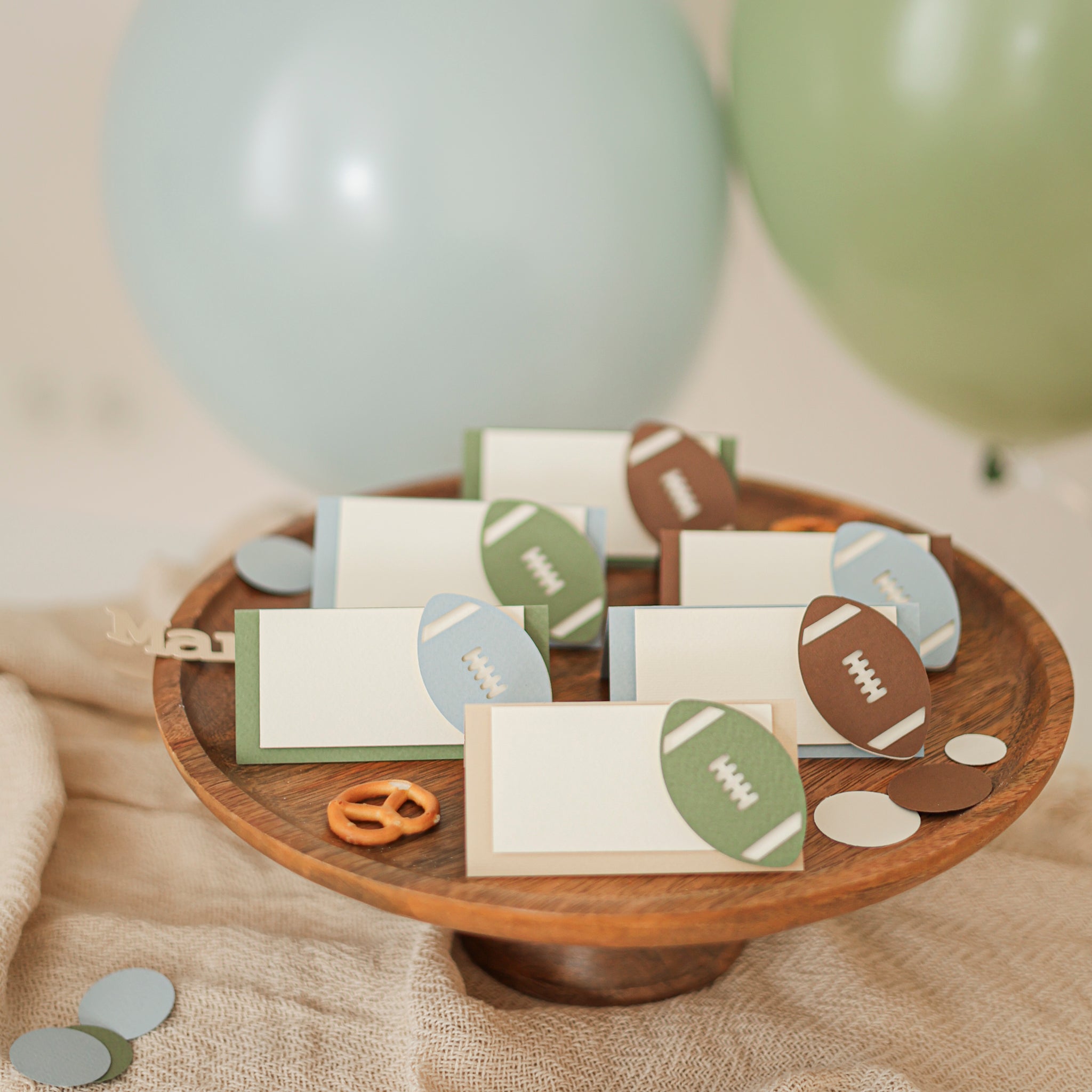 Football Place Cards - Game Day Seating & Table Decor