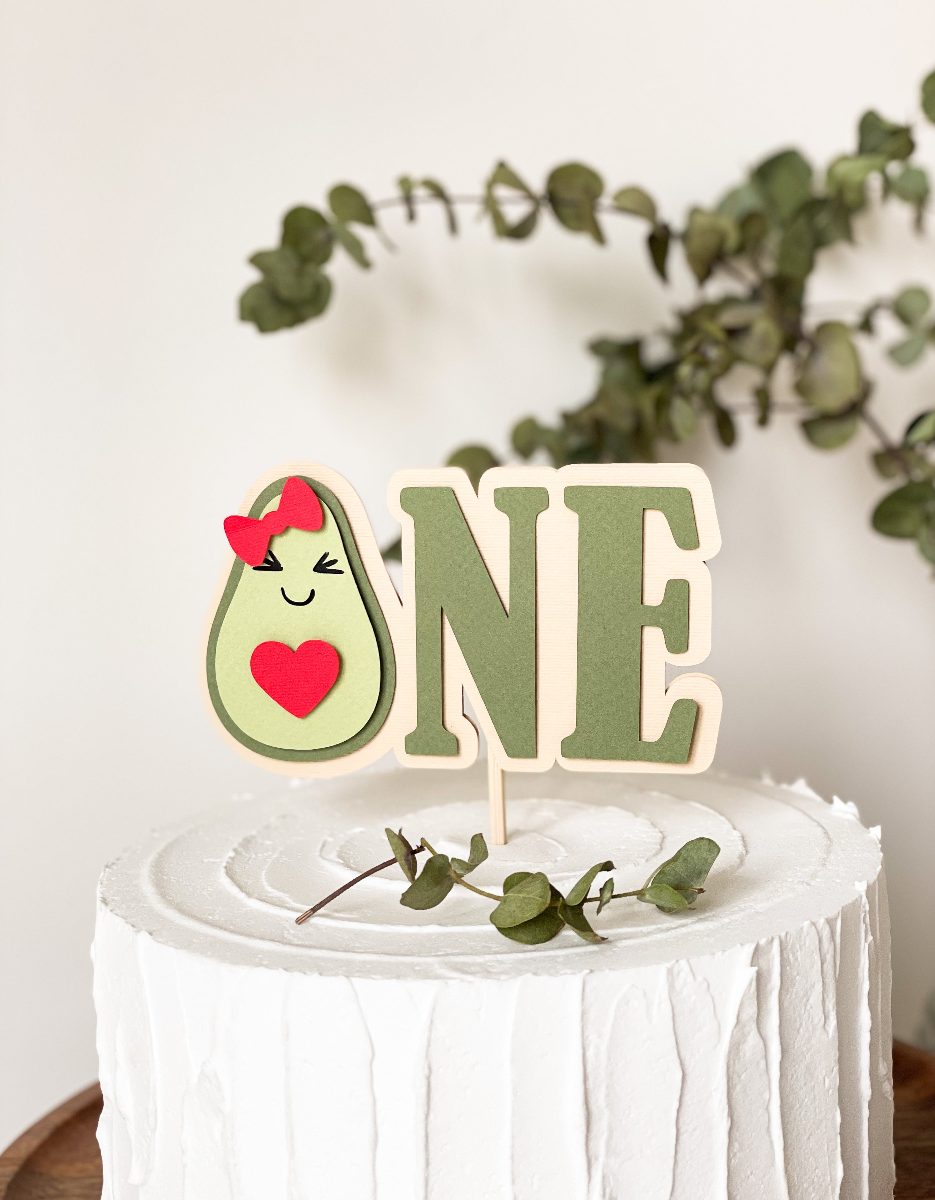 Avocado Sweet Heart Cake Topper Holy Guacamole Birthday Party Decorations