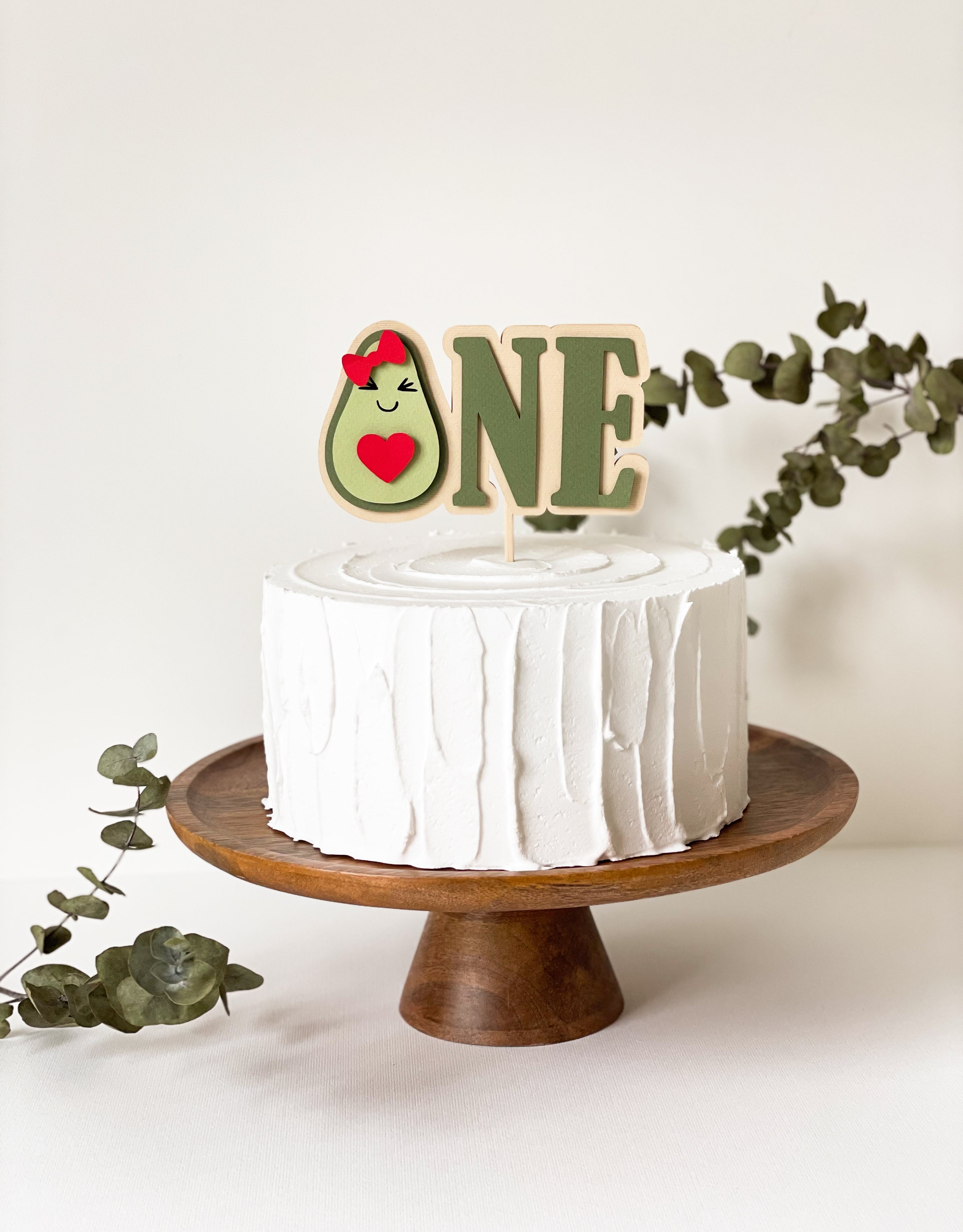 Avocado Sweet Heart Cake Topper Holy Guacamole Birthday Party Decorations