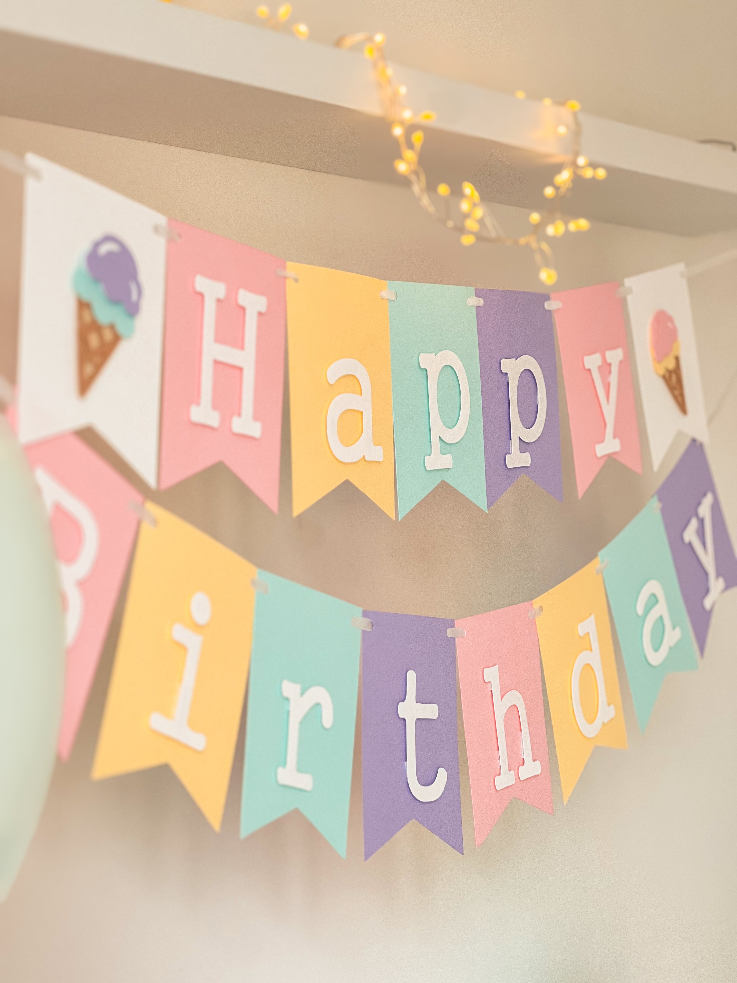 Ice Cream Banner Sweet One Birthday Here's the Scoop Birthday party