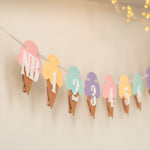 Ice Cream 12 Month Photo Banner Here's the Scoop Birthday party