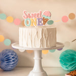 Sweet One Cake Topper Ice Cream First Birthday Decor 