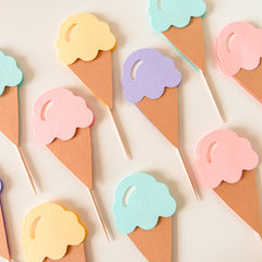 Ice Cream Cupcake Toppers Here's the Scoop Birthday party Two Sweet Birthday 