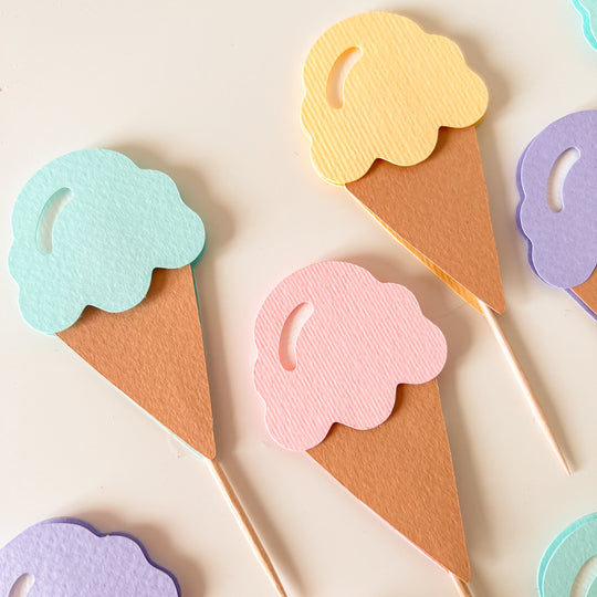 Ice Cream Cupcake Toppers for Birthday party