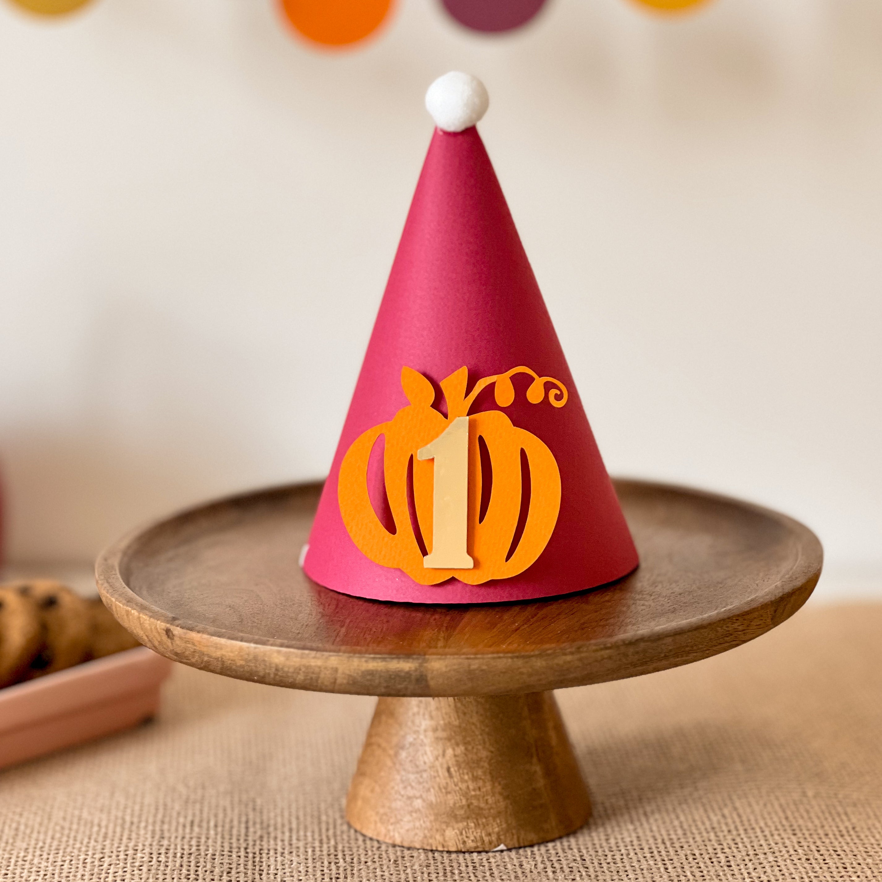 Pumpkin One Party Hat Fall Baby Girl 1st Birthday