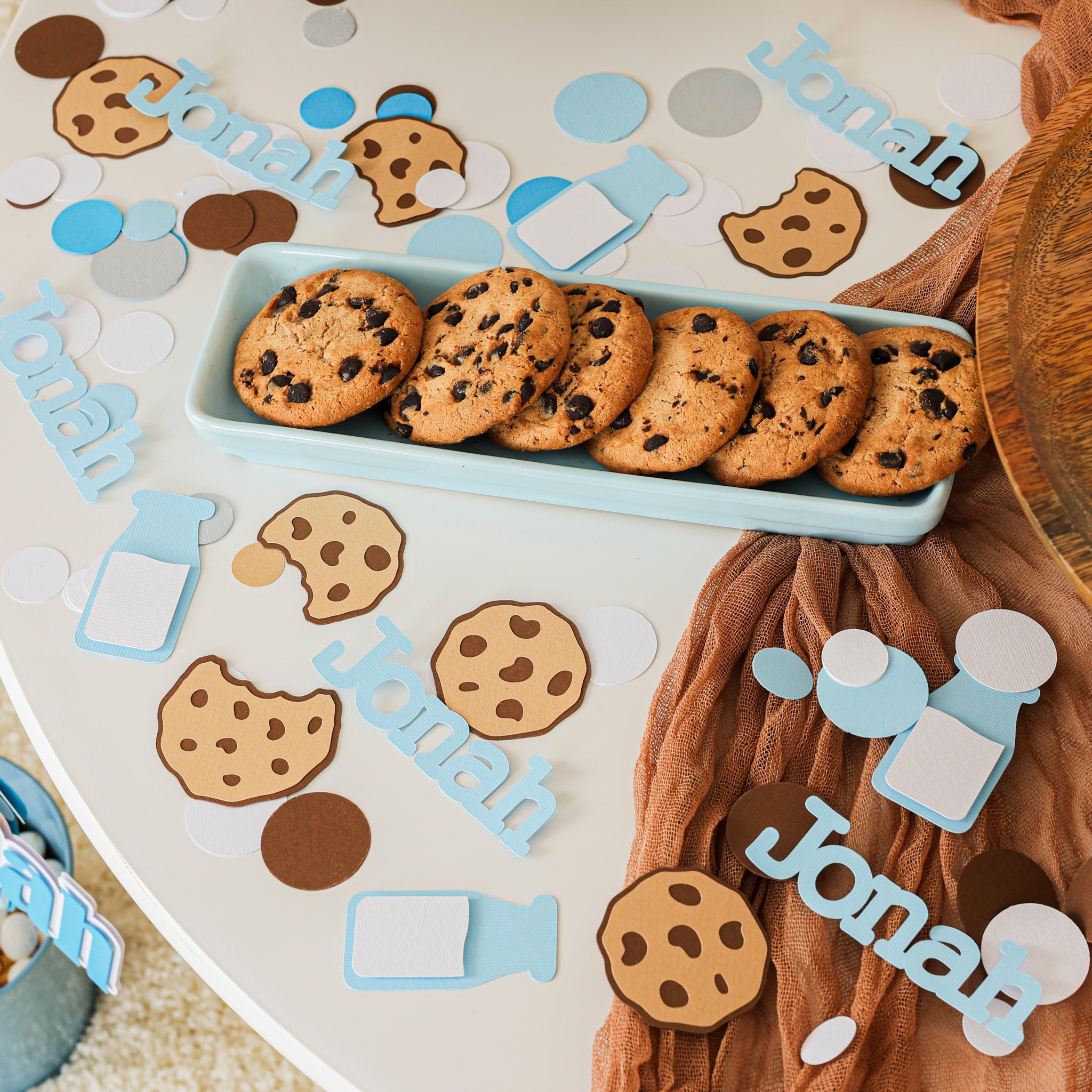 Milk Cookies Confetti, Milk and Cookies First Birthday Decoration, One Sweet Boy Birthday, Twin Birthday, One Sweet Year, Cookie Party Decor