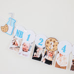 Milk and Cookies Milestone Banner, One Sweet Year Boy