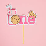 One Sweet Girl Cake Topper, Milk & Cookies Party Decorations 