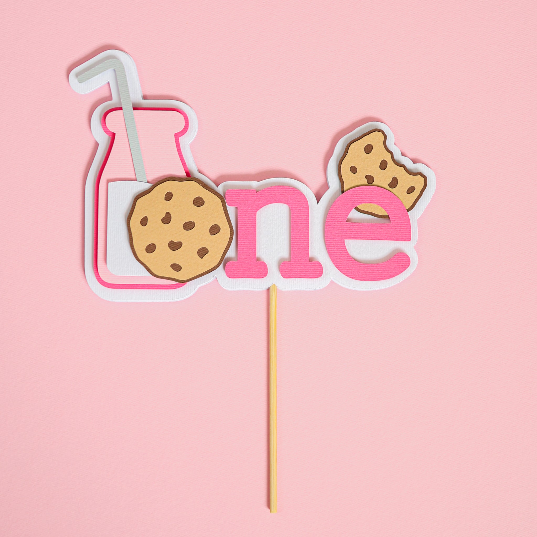 One Sweet Girl Cake Topper, Milk & Cookies Party Decorations 