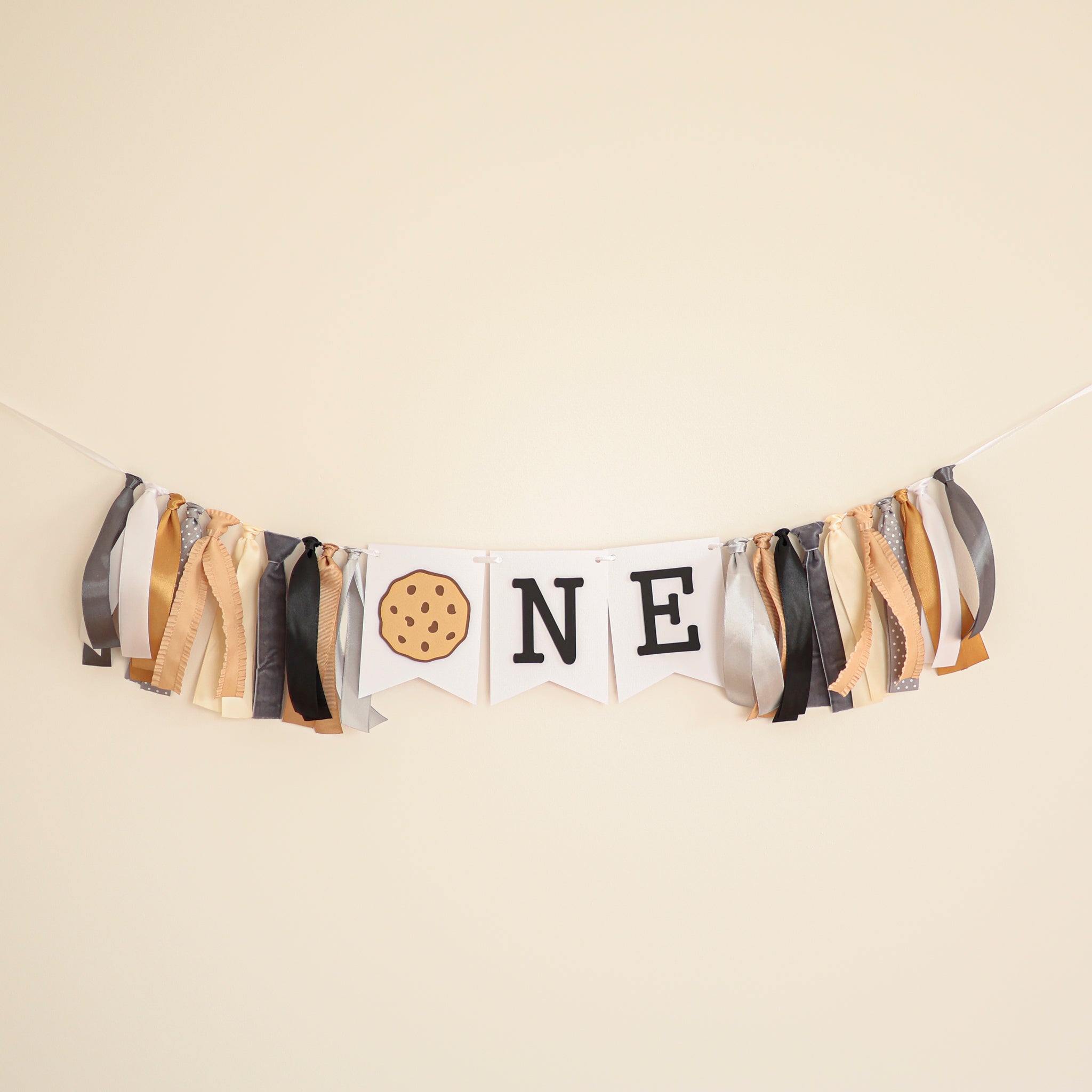 Black Milk & Cookies Highchair Banner, One Sweet Cookies