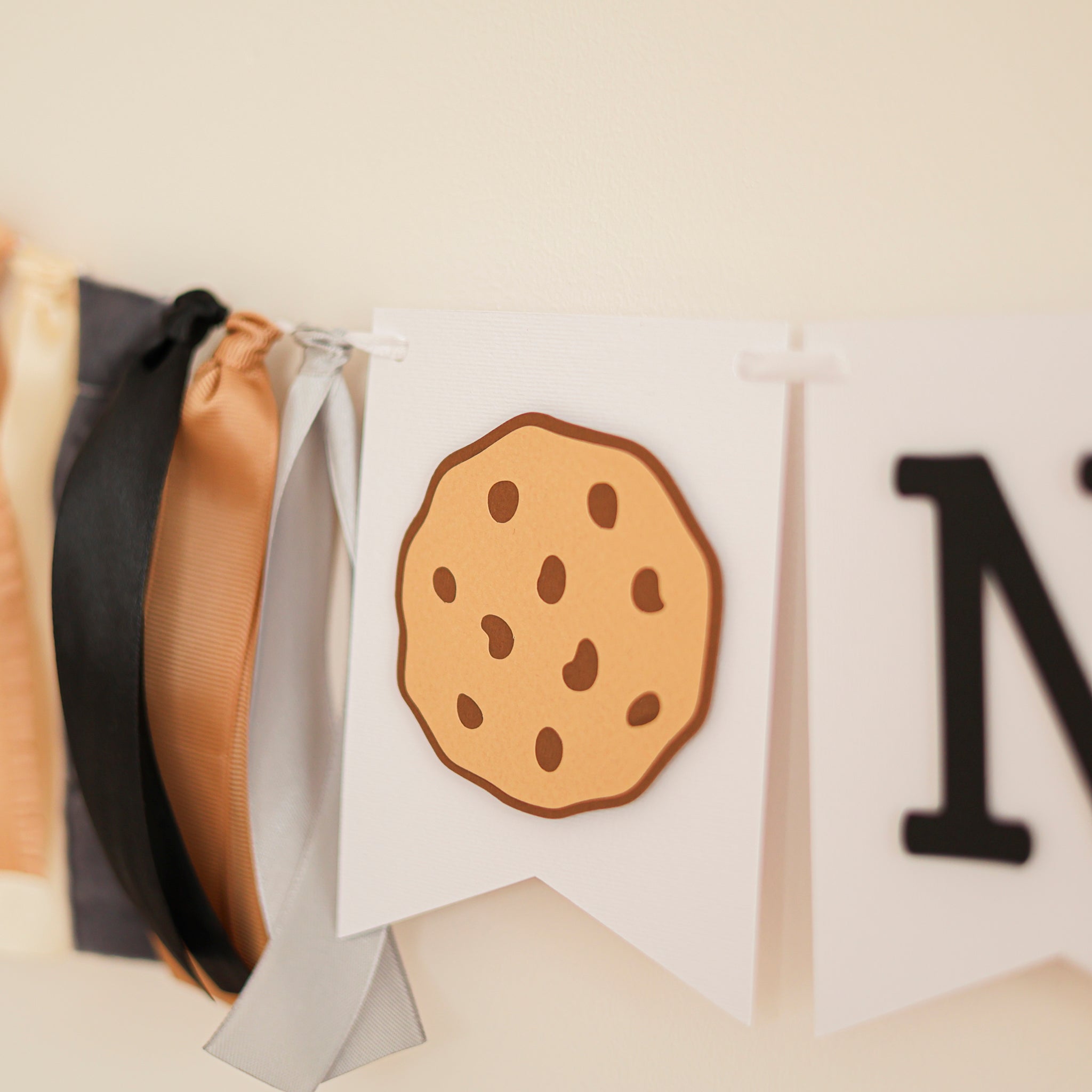 Black Milk & Cookies Highchair Banner, One Sweet Cookies